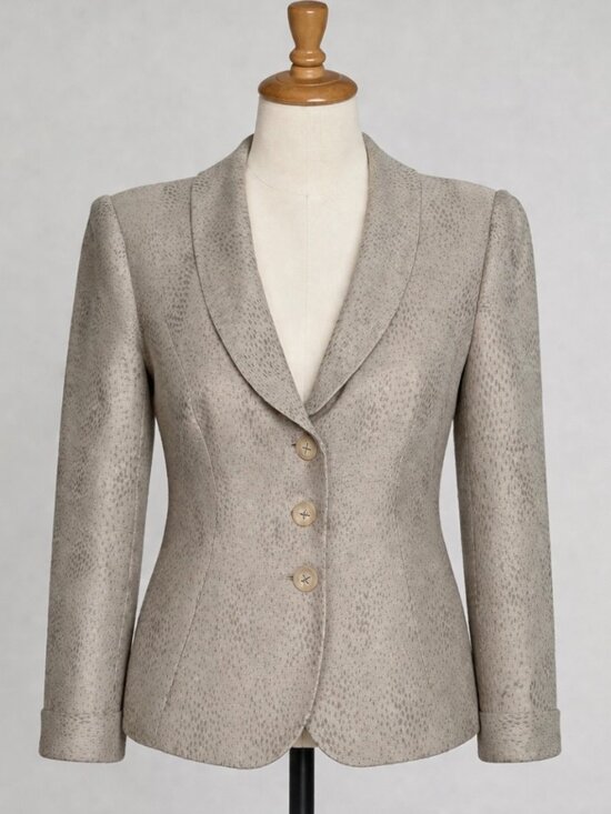 Giorgio Armani Jackets & Blazers - Giorgio Armani Silk Linen Blazer Womens Tan Shawl Neckline Single Breast 6-8